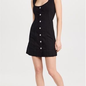 Frame Denim Black Sheath Mini Dress Halter Sleeveless